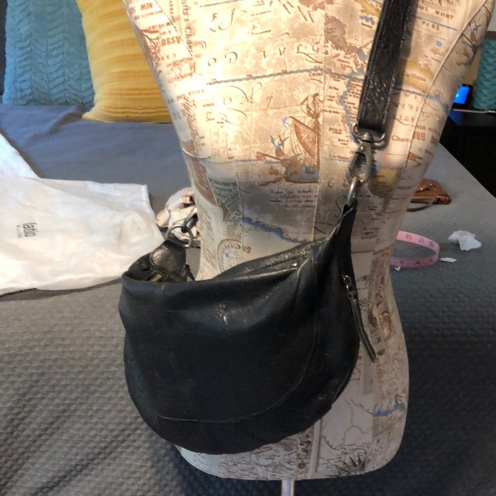Latico black bubble leather Callie crossbody